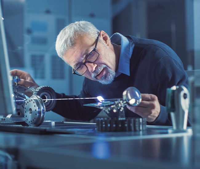 Engineer working with Laser