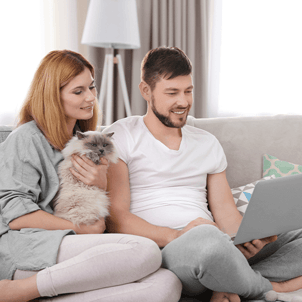 Couple Looking at Their Checking Account Balance