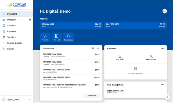 Online Banking Dashboard