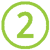 green 2 in circle icon