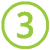 green 3 in circle icon