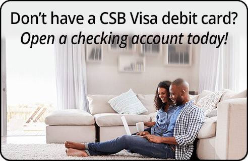 No debit card? Open a checking account today!