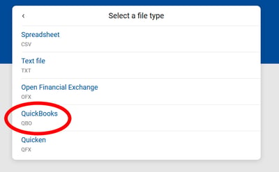 Showing How to Select a File Type