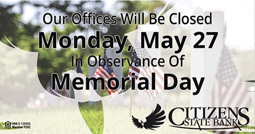 Memorial Day Closing location